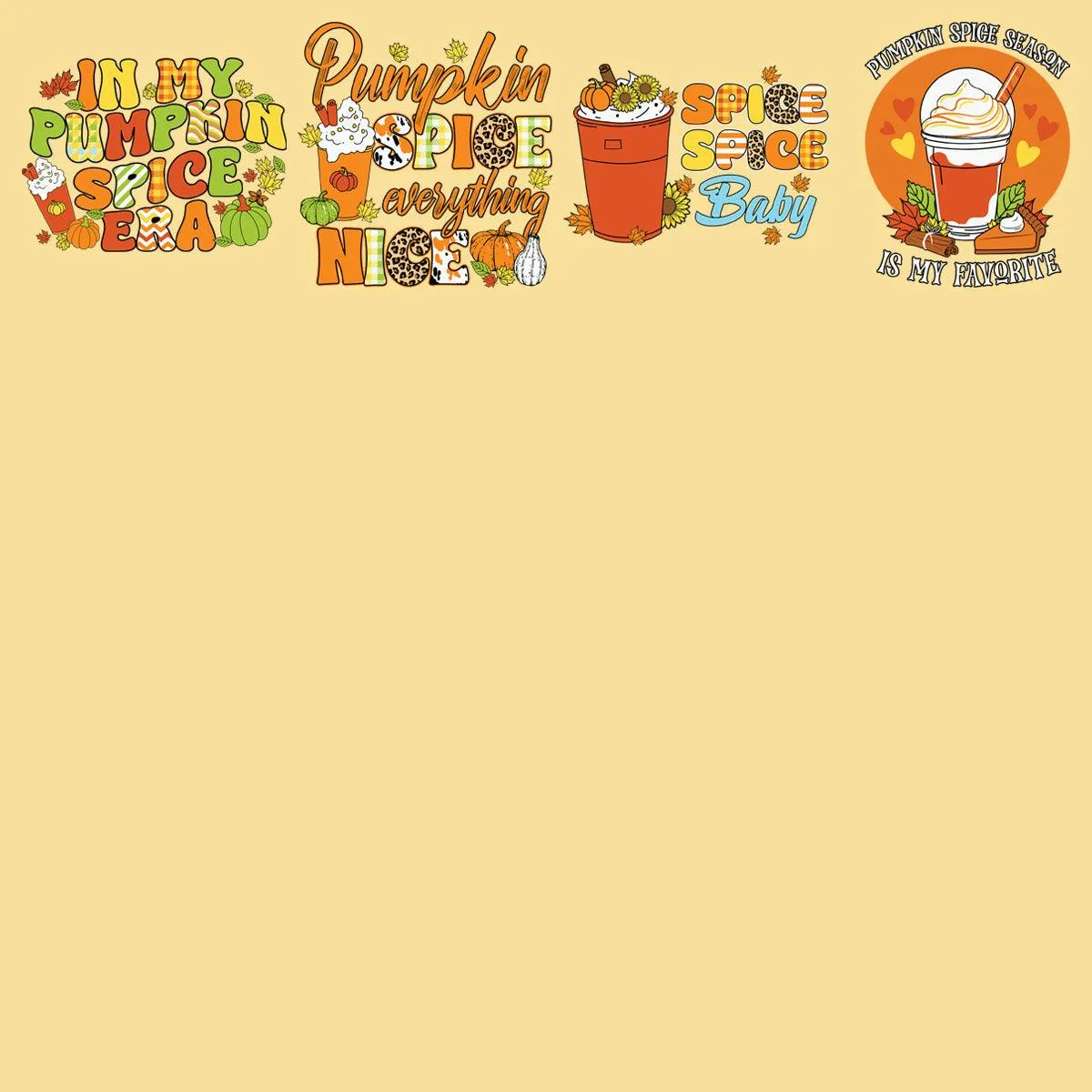 19 Pumpkin Spice Designs Bundle PNG