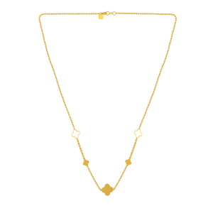 22k Gold Chain Adorned With Unique Floral Design