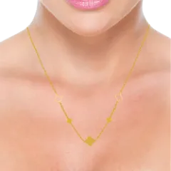 22k Gold Chain Adorned With Unique Floral Design