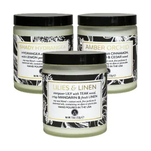 ACDC Candle Co. Set of 3 Scented Soy Jar Candle | Floral Garden