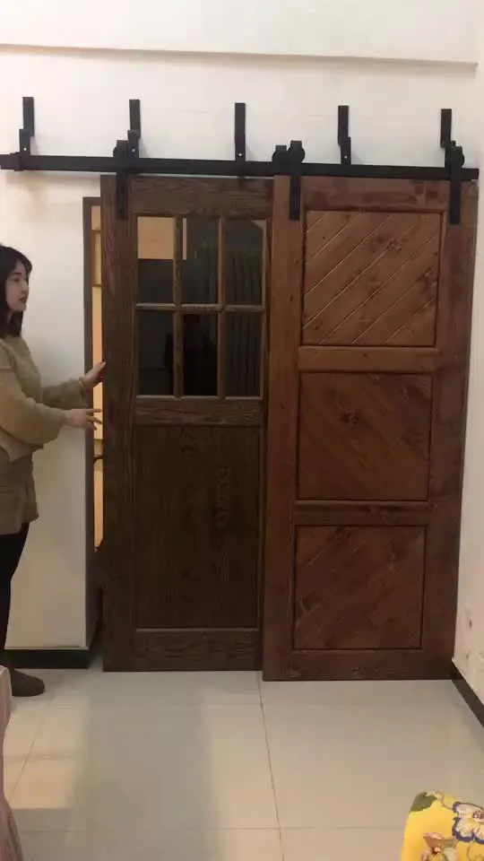 Canadian Knotty Pine Wood wooden door frame decoration Sliding Barn Door Indoor cheap swinging doors by Doorwin