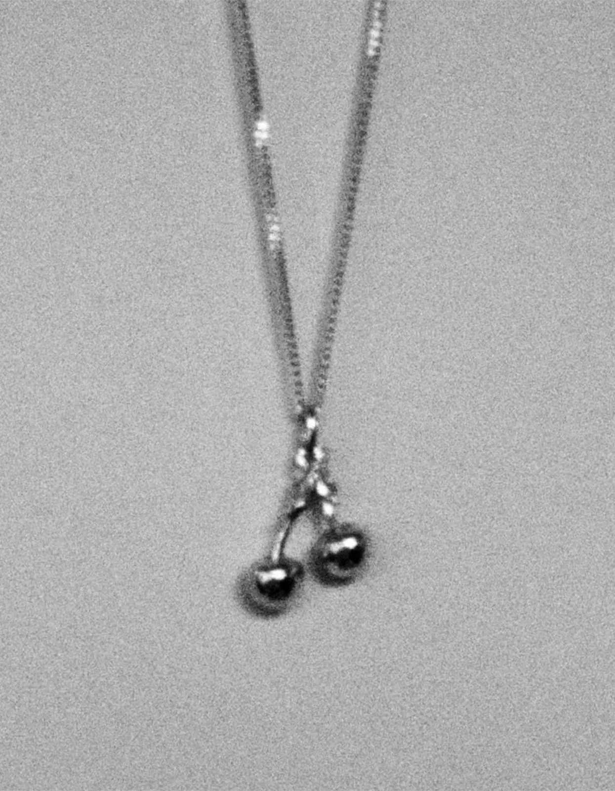 Cherry Charm Necklace - Silver