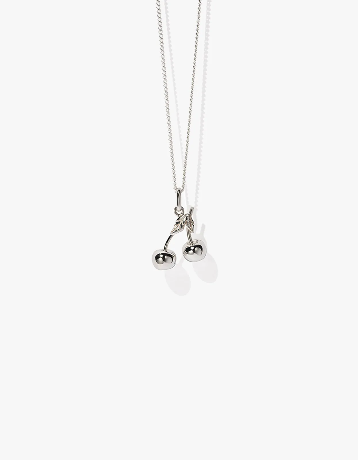 Cherry Charm Necklace - Silver