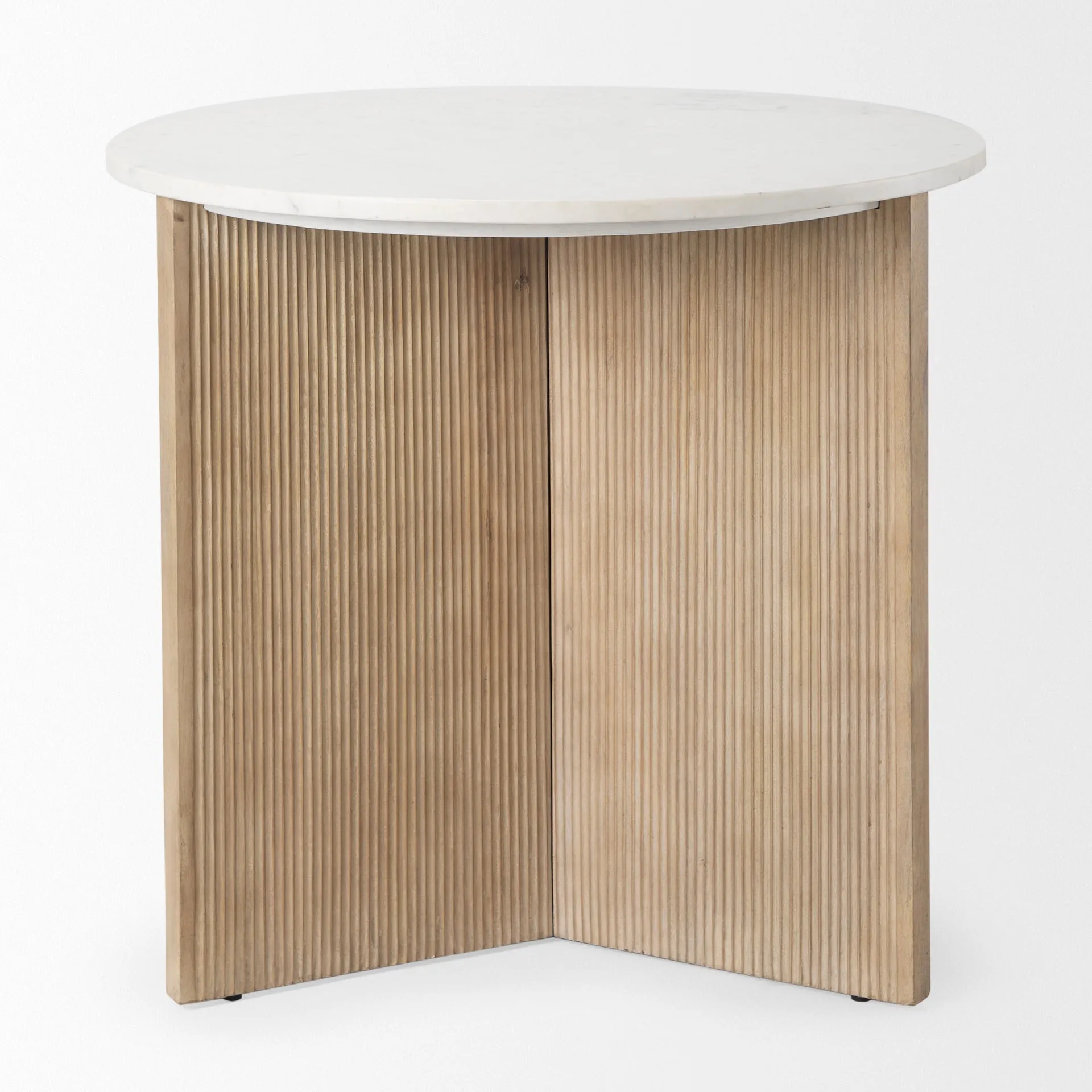 Empire Marble Entry Table with Fluted Base