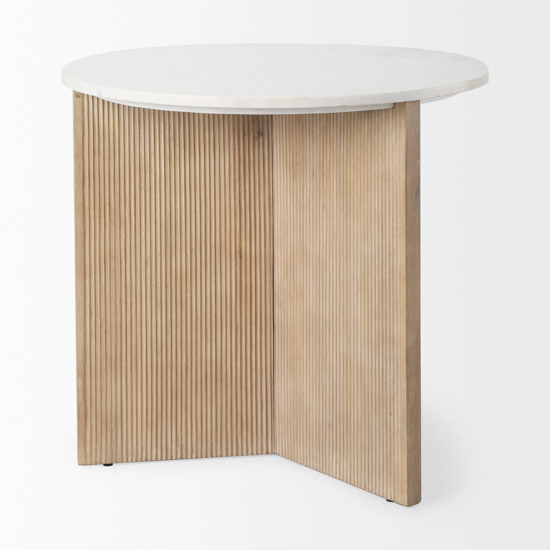 Empire Marble Entry Table with Fluted Base