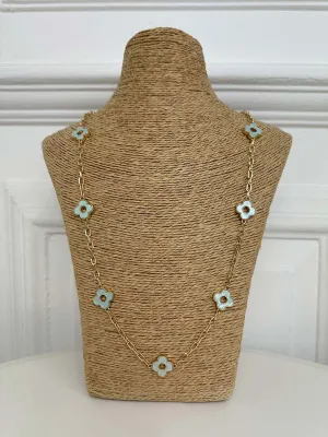 Envy Hollow Clover Necklace - Gold & Mint