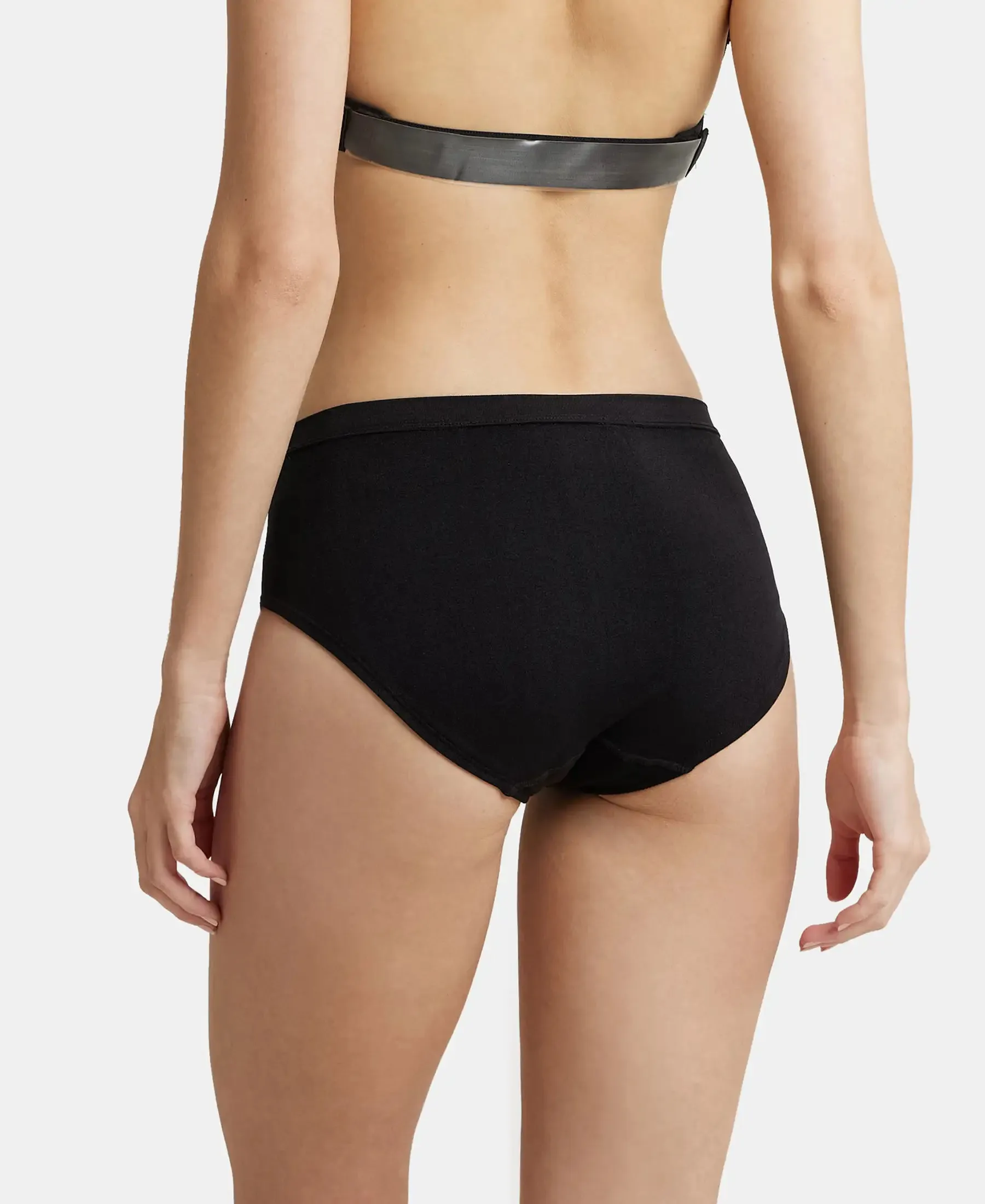 High Coverage Seamfree Microtouch Nylon Elastane Stretch High Waist Hipster With StayFresh Treatment - Black