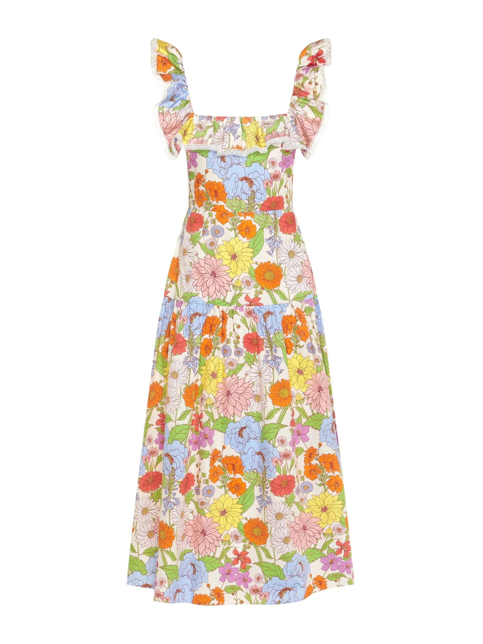 Jessie cotton midi dress in Calliope floral print