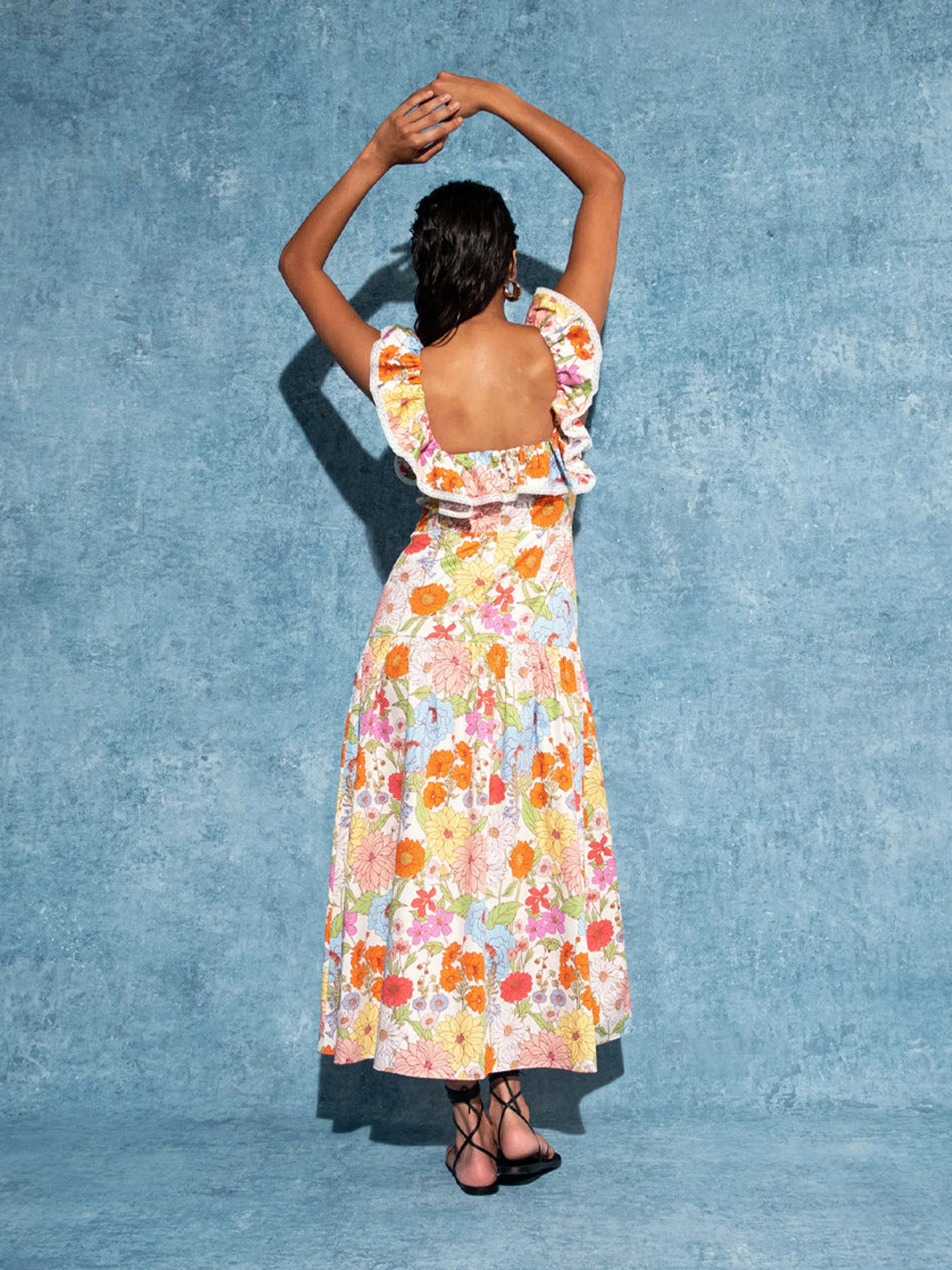 Jessie cotton midi dress in Calliope floral print