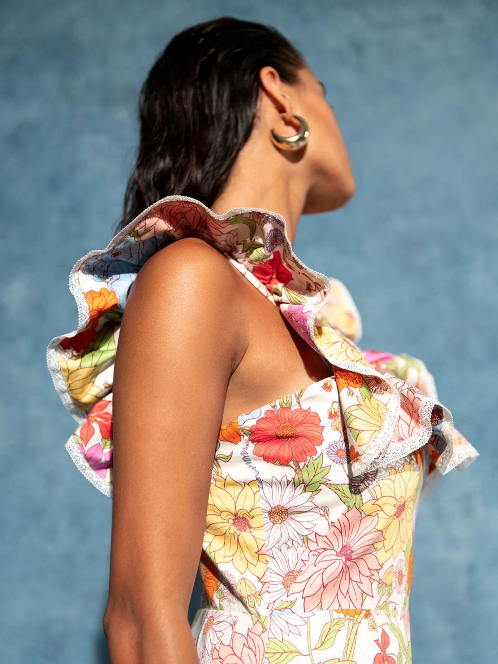 Jessie cotton midi dress in Calliope floral print