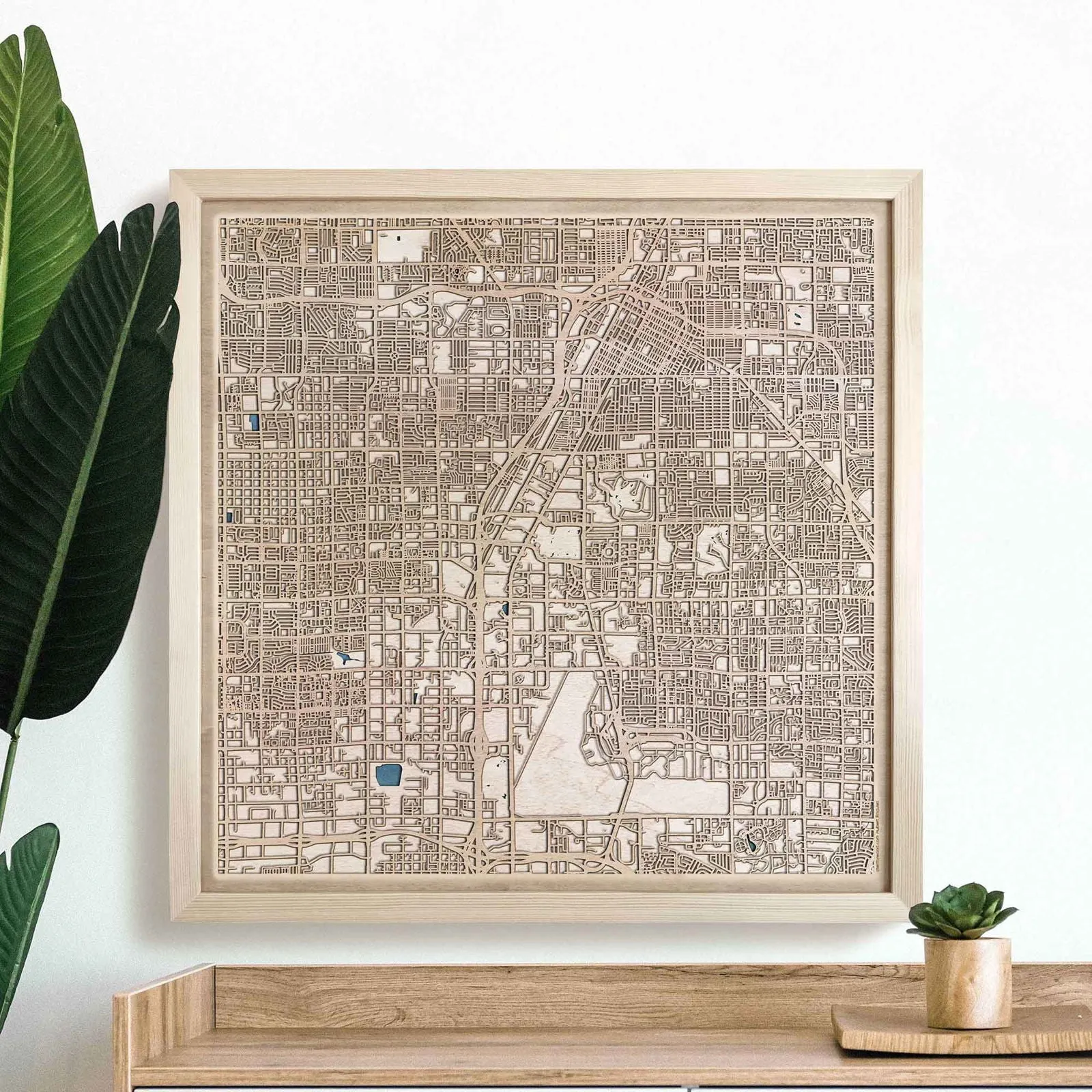 Las Vegas Wooden Map