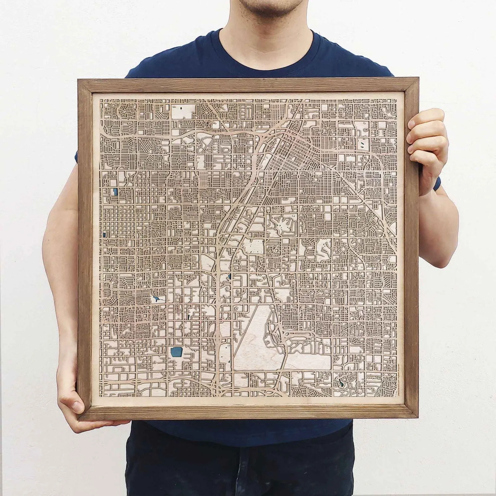 Las Vegas Wooden Map