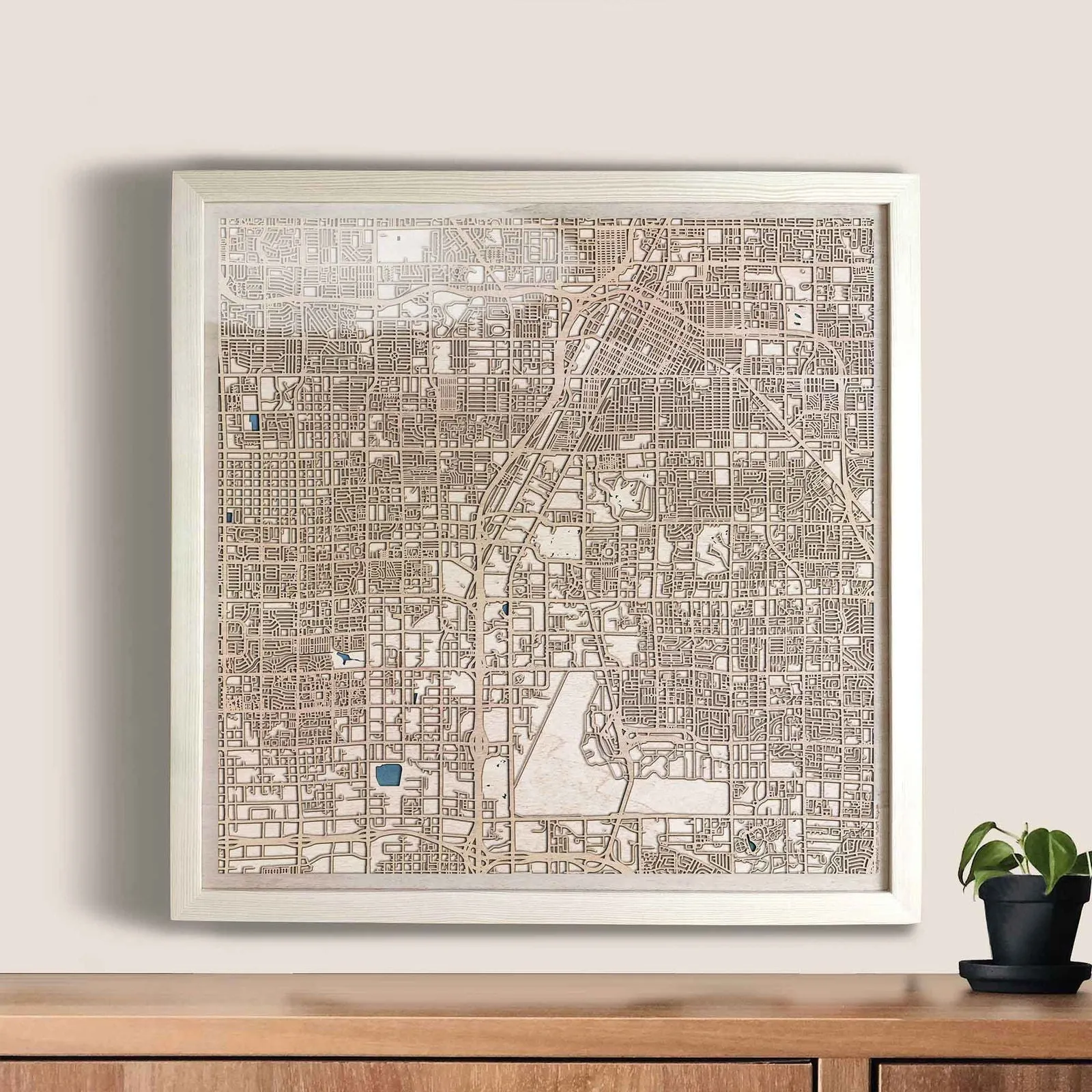 Las Vegas Wooden Map