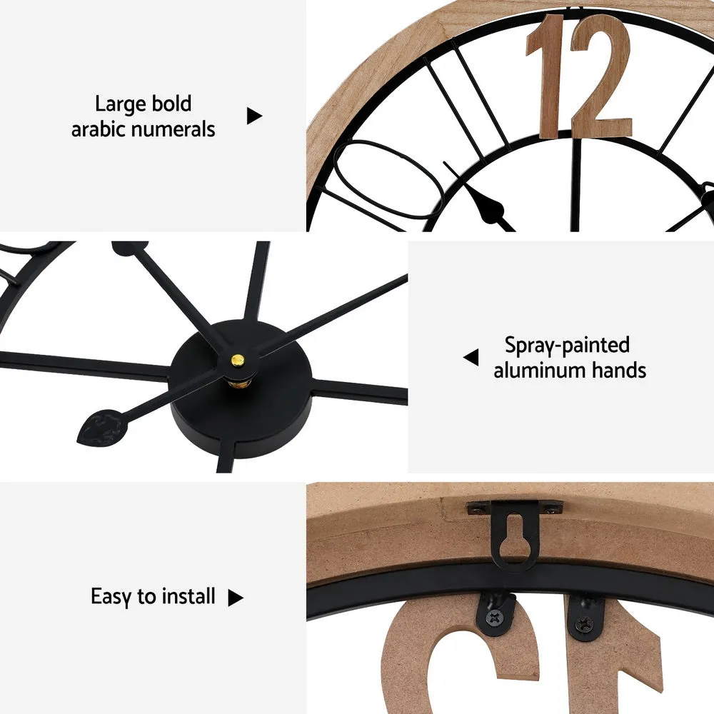 Metal & MDF 60CM Wall Clock, Bold Numerals - Artiss