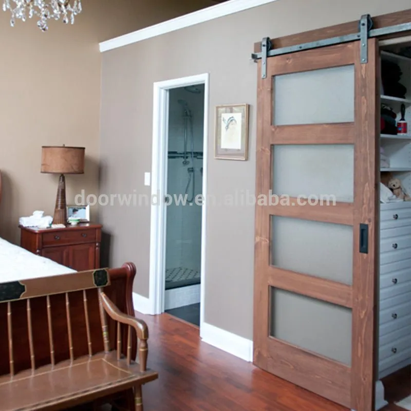 Modern oak wooden double door designs with 4 glass panels office wood door with glassby Doorwin