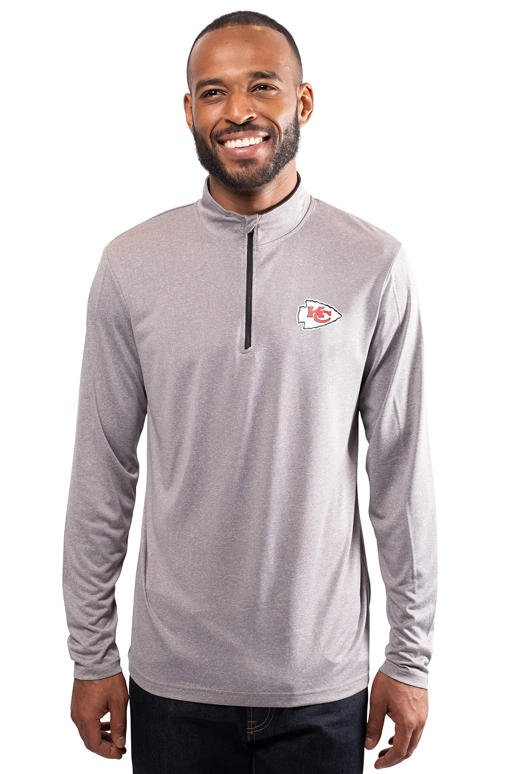 NFL Official Adults Super Soft Quarter Zip Long Sleeve T-Shirt - Unisex|Kansas City Chiefs