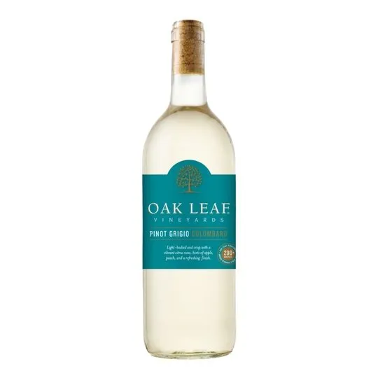 Oak Leaf Vineyards Pinot Grigio/Colombard White Wine, 750 ml Glass, ABV 11.50%