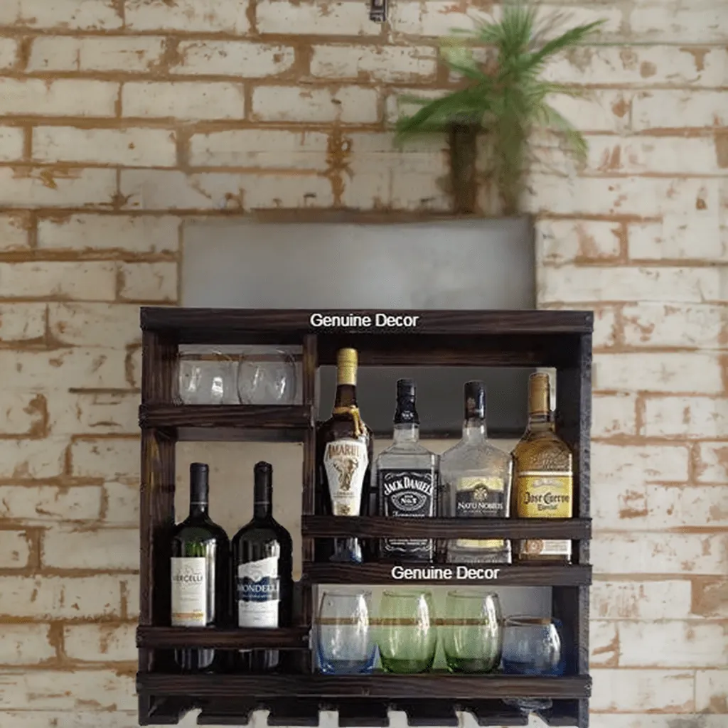 Odejia Furniture Bar Cabinet for Space Wine Glass Holder Extra Large Hold 8 Bottles and 12 Wine Glass