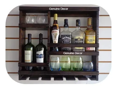Odejia Furniture Bar Cabinet for Space Wine Glass Holder Extra Large Hold 8 Bottles and 12 Wine Glass