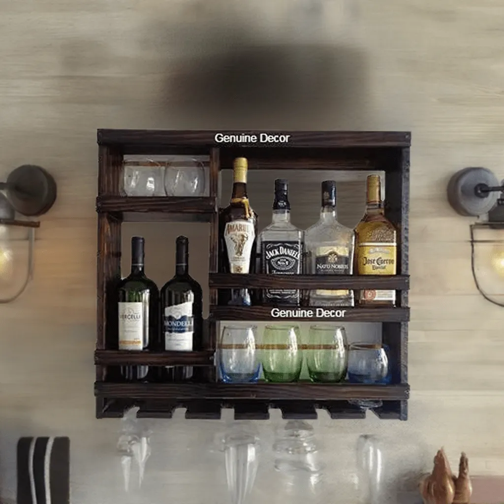 Odejia Furniture Bar Cabinet for Space Wine Glass Holder Extra Large Hold 8 Bottles and 12 Wine Glass