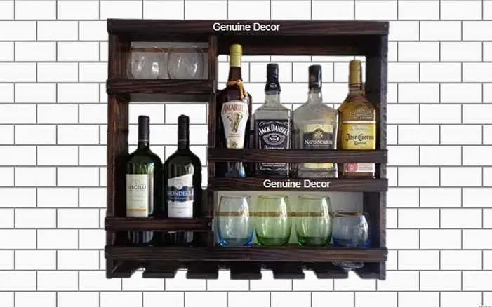 Odejia Furniture Bar Cabinet for Space Wine Glass Holder Extra Large Hold 8 Bottles and 12 Wine Glass