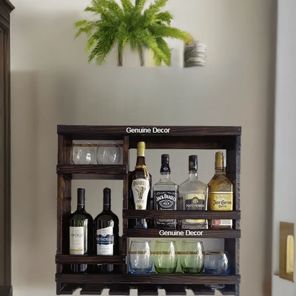 Odejia Furniture Bar Cabinet for Space Wine Glass Holder Extra Large Hold 8 Bottles and 12 Wine Glass