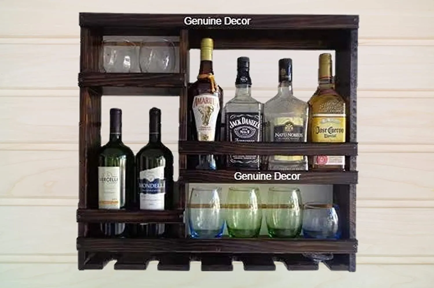 Odejia Furniture Bar Cabinet for Space Wine Glass Holder Extra Large Hold 8 Bottles and 12 Wine Glass
