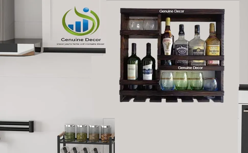 Odejia Furniture Bar Cabinet for Space Wine Glass Holder Extra Large Hold 8 Bottles and 12 Wine Glass