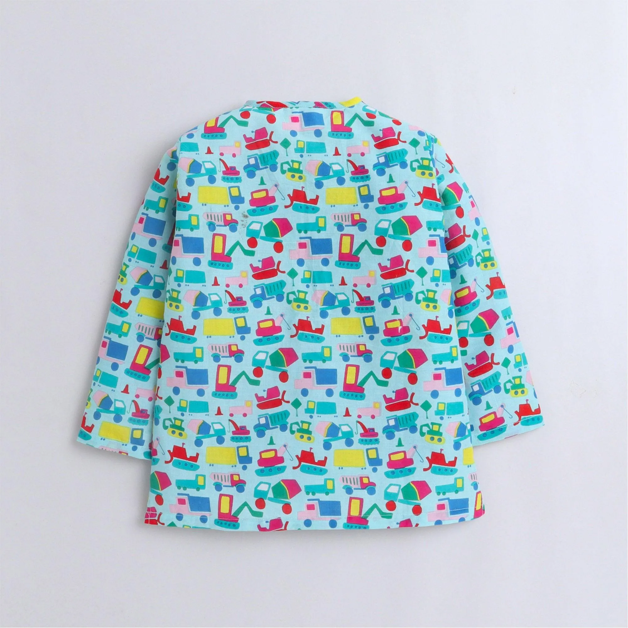 Polka Tots Kurta Pajama for Kids 100% Super Soft Cotton Night Suits for Boys & Girls Truck Green