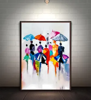 Rainy Day Stroll: City Under Umbrellas