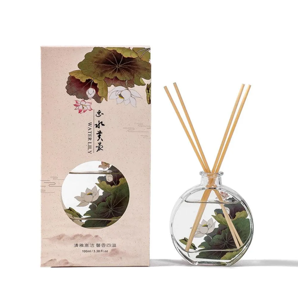 Round Glass Decorative Reed Diffuser Air Freshener 100ml