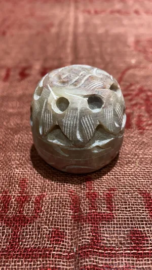 Soapstone Floral Lidded Cone Burner