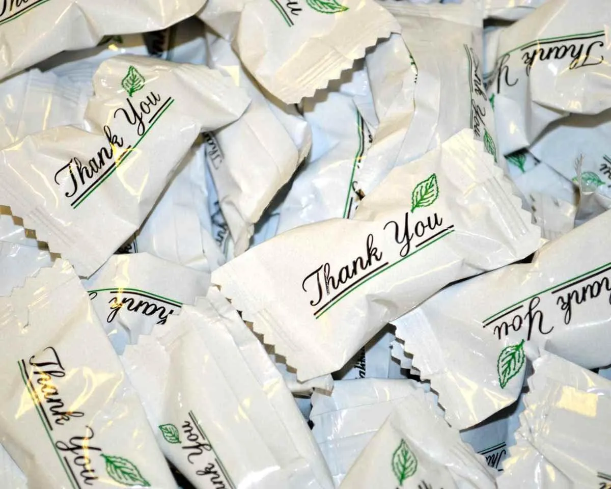 Soft Peppermint Thank You Mints Case