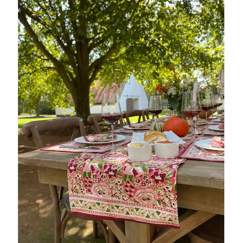 Spice Route Garnet Red Table Runner