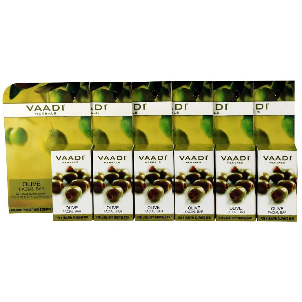 Super Value Pack of Olive Facial Bars with Cane Sugar Extract (5 1)