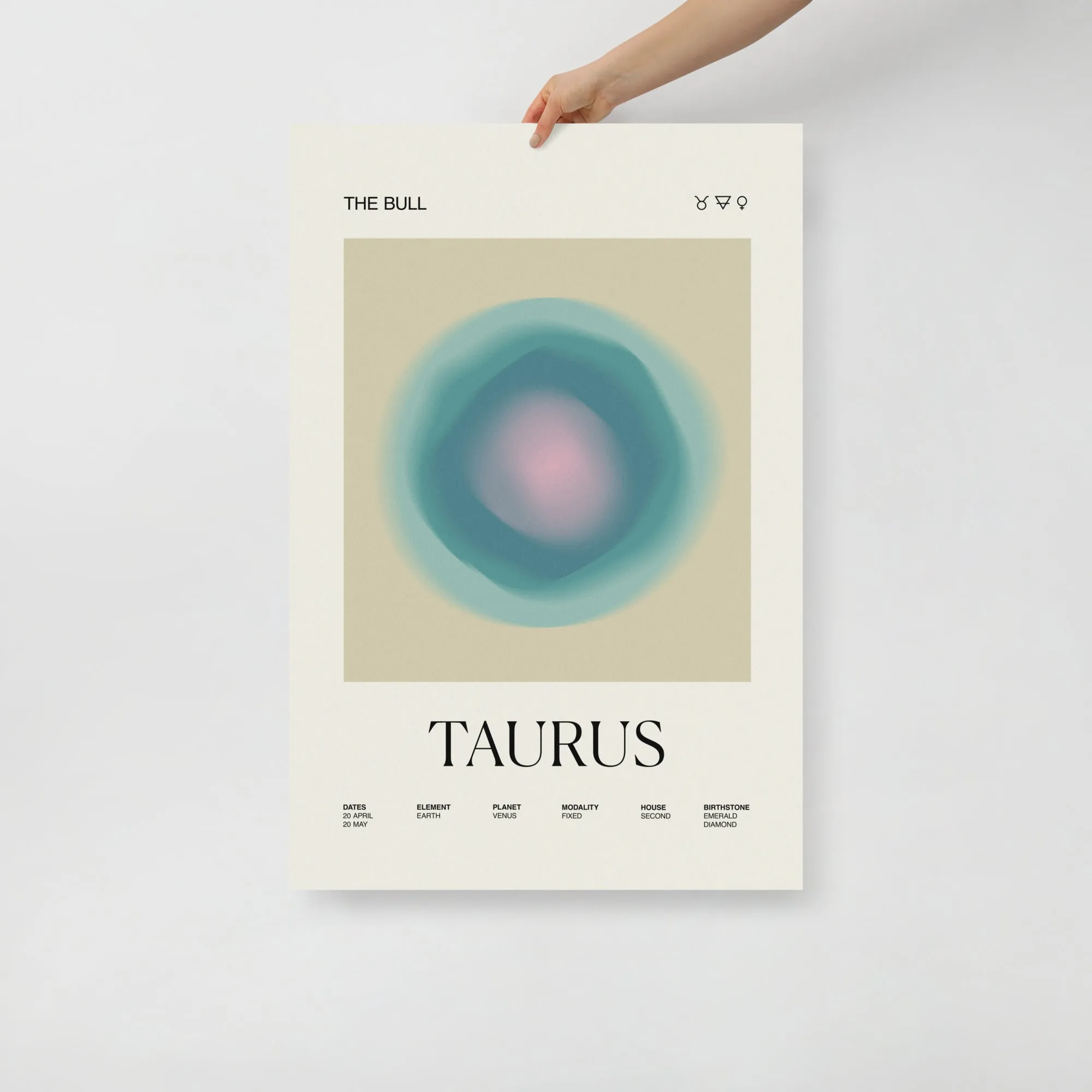 Taurus Zodiac Astrology Gradient Printed Poster