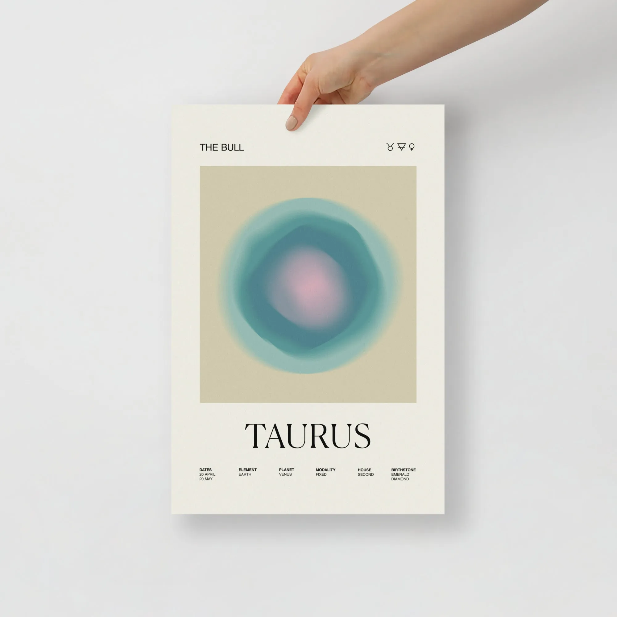 Taurus Zodiac Astrology Gradient Printed Poster