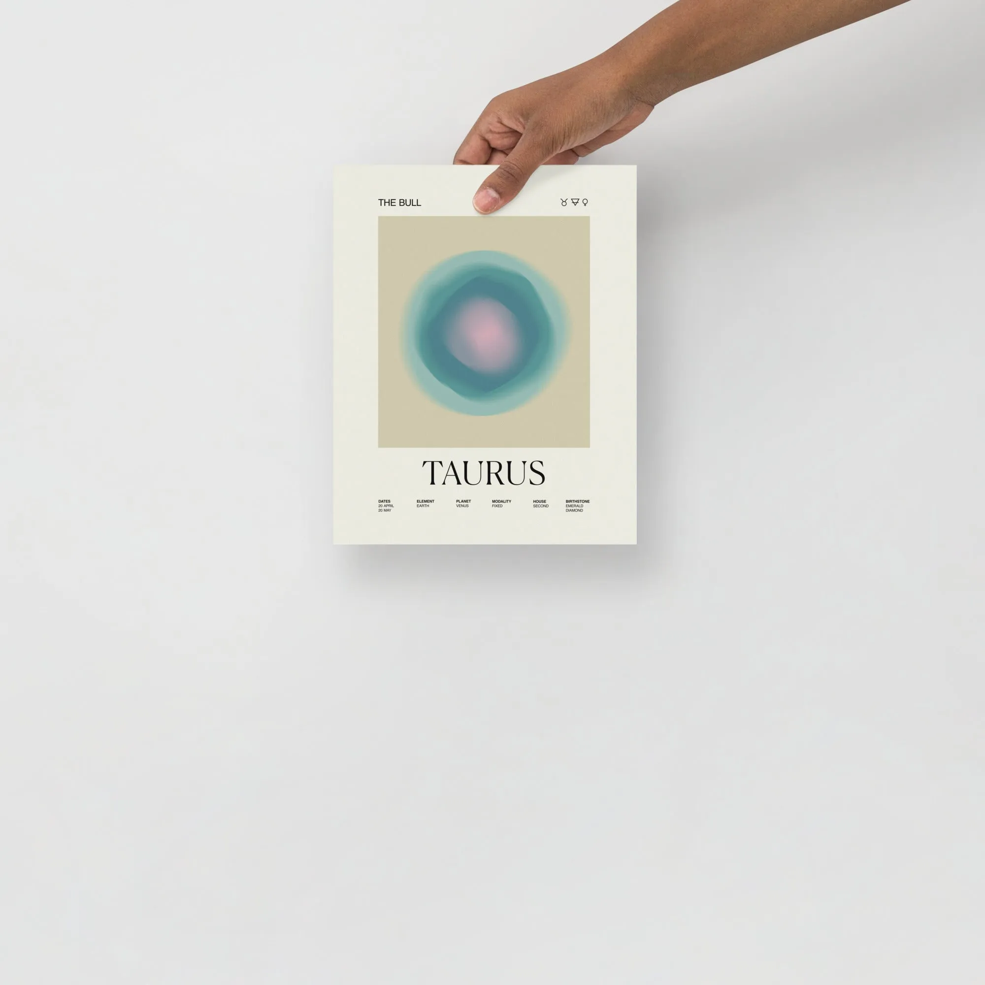 Taurus Zodiac Astrology Gradient Printed Poster