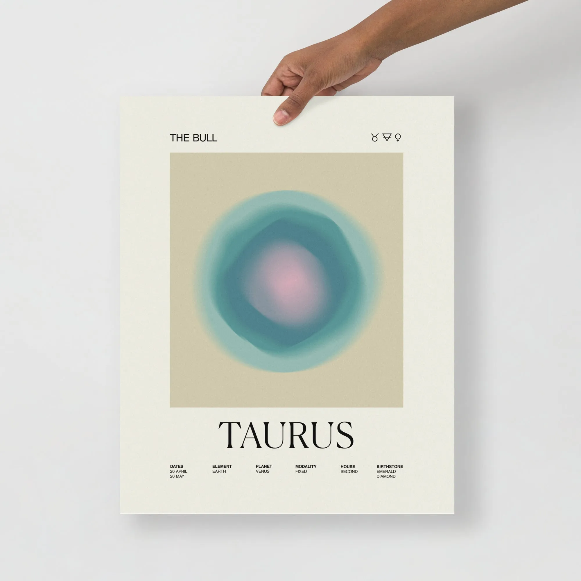 Taurus Zodiac Astrology Gradient Printed Poster
