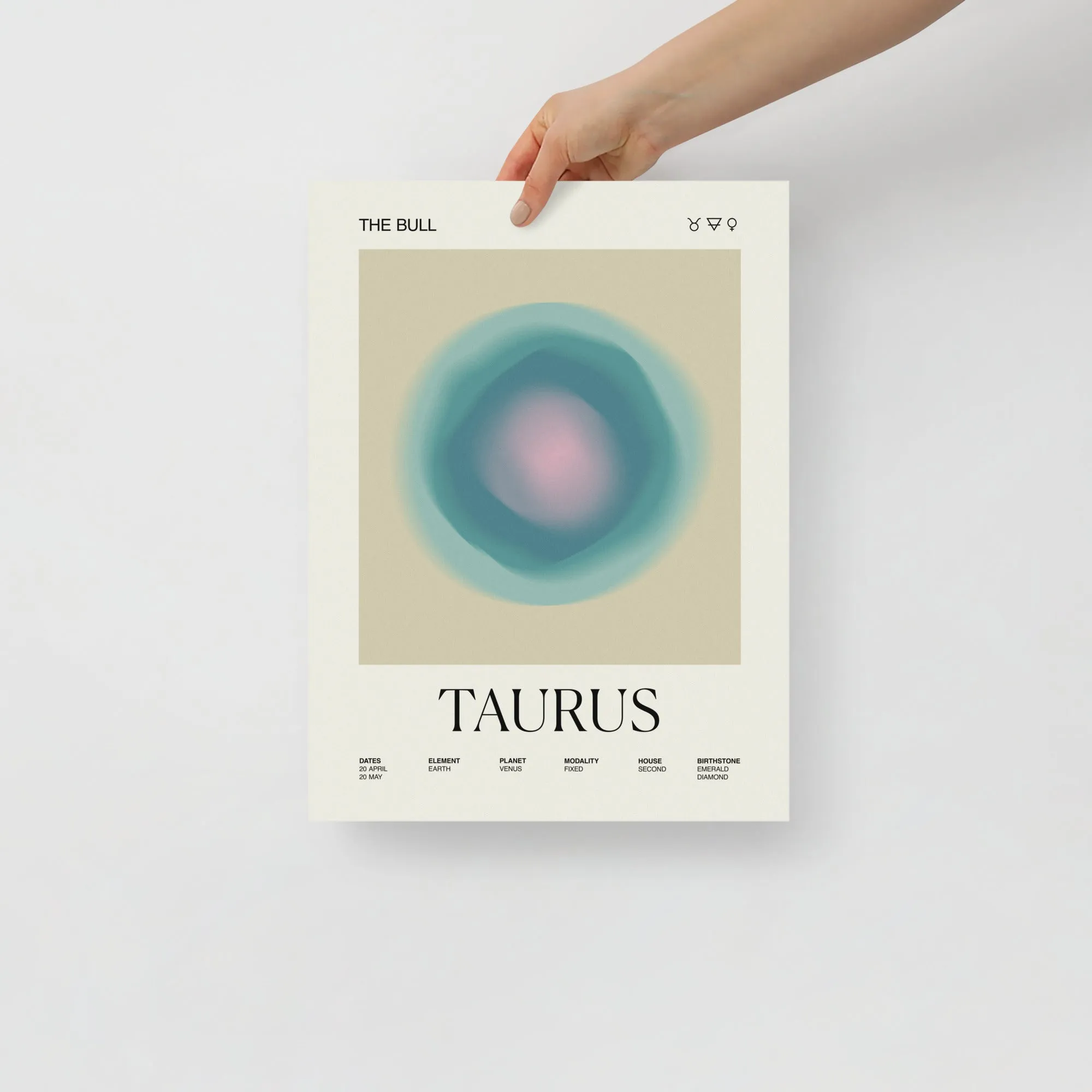 Taurus Zodiac Astrology Gradient Printed Poster