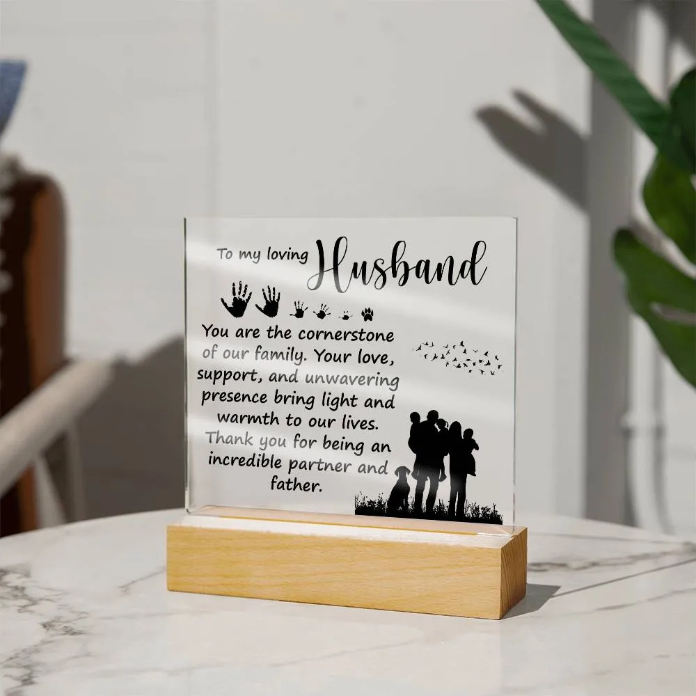To My Loving Husband -  Acrylic Square Plaque