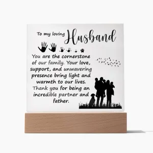 To My Loving Husband -  Acrylic Square Plaque