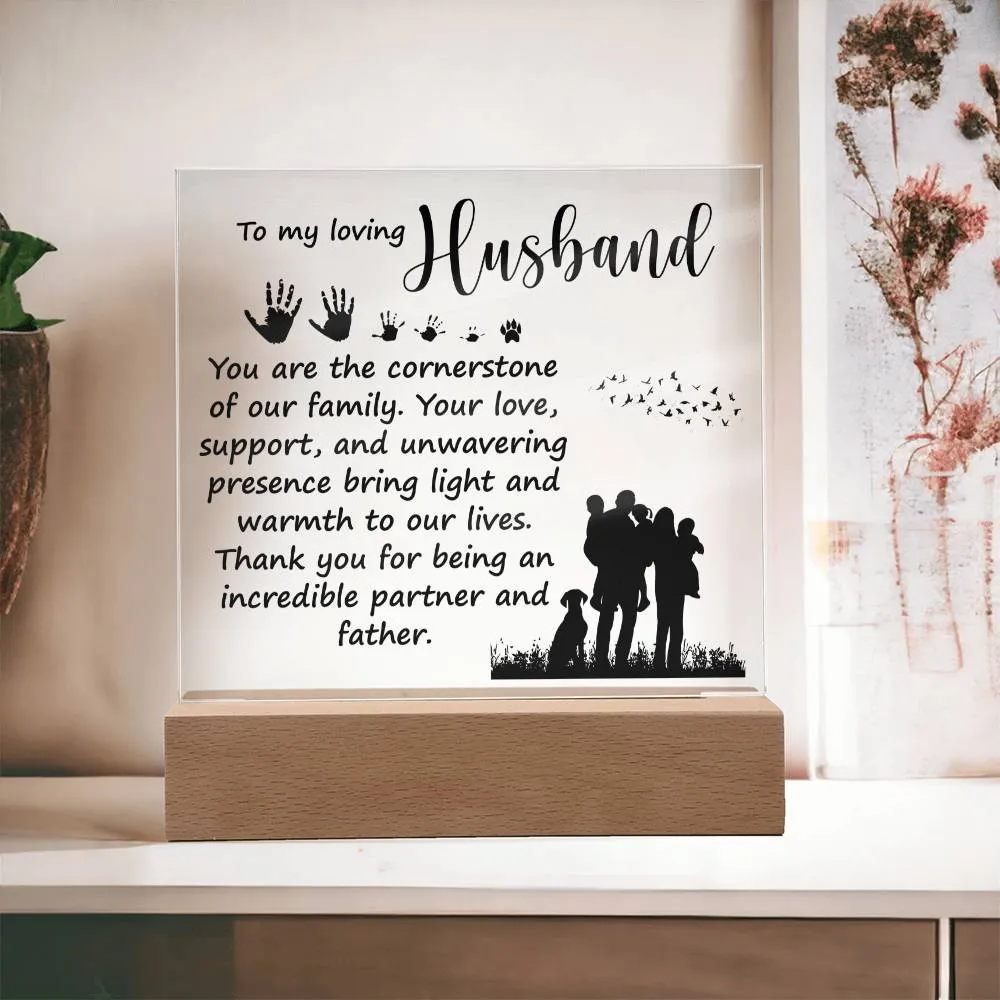 To My Loving Husband -  Acrylic Square Plaque