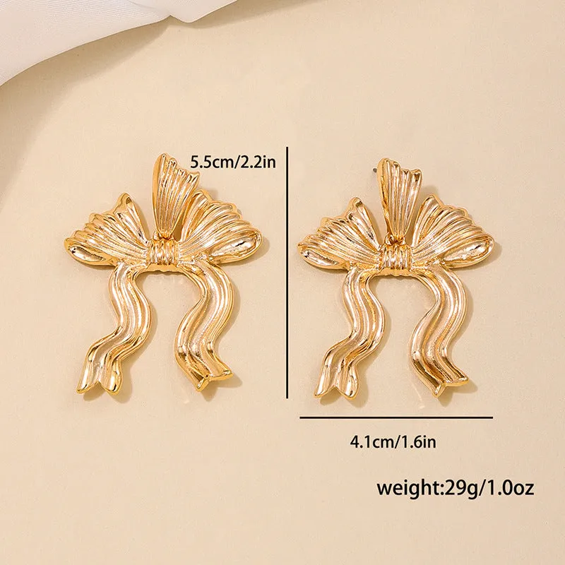 Vibrant Bow Statement Earrings for Stylish Women