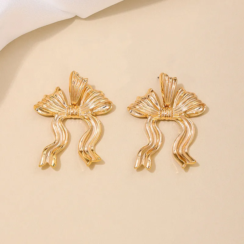 Vibrant Bow Statement Earrings for Stylish Women