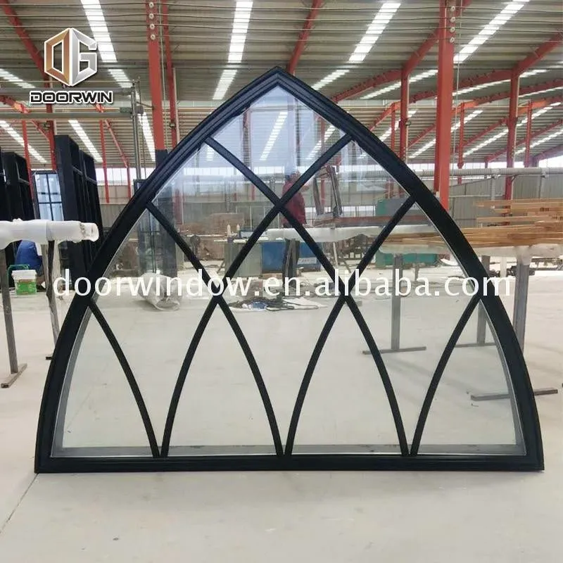 Wooden blinds windows arch wood grain